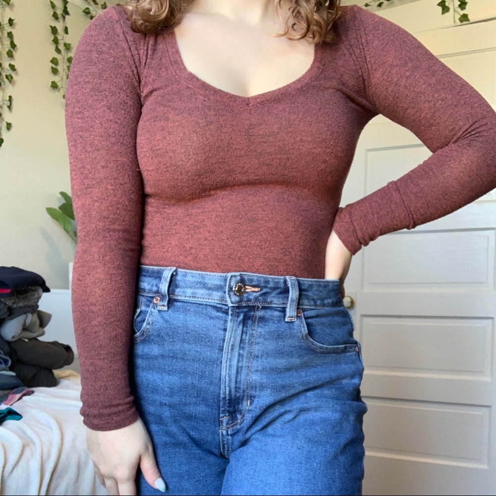 Express V-Neck Long Sleeve Shirt